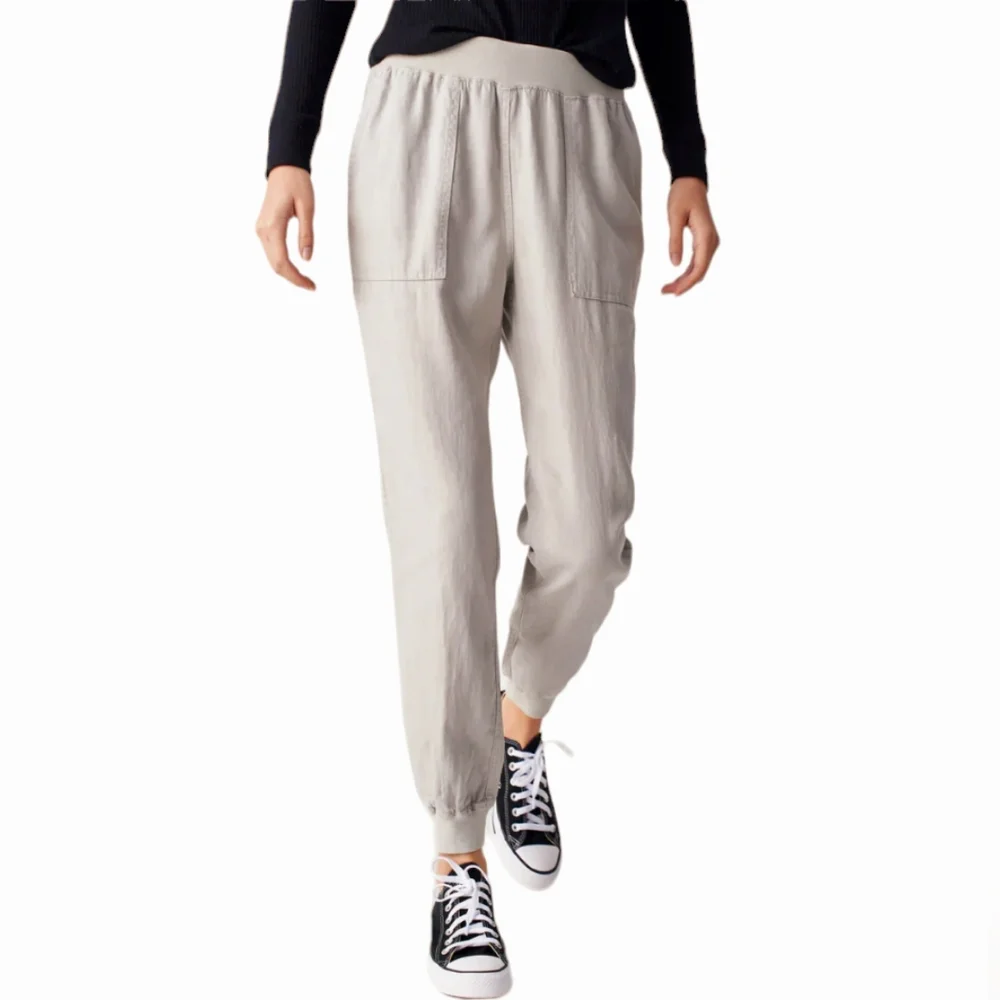 Faherty AIRLIE PANT in STONE Linen Blend Women's Size Medium - Picture 1 of 11